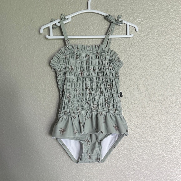 Kids Green One Piece Swimsuit - Picture 1 of 5